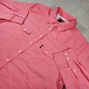 Hooey Habitat Shirt Women XXL Pink Performance Button Up Vented Fishing Cowgirl